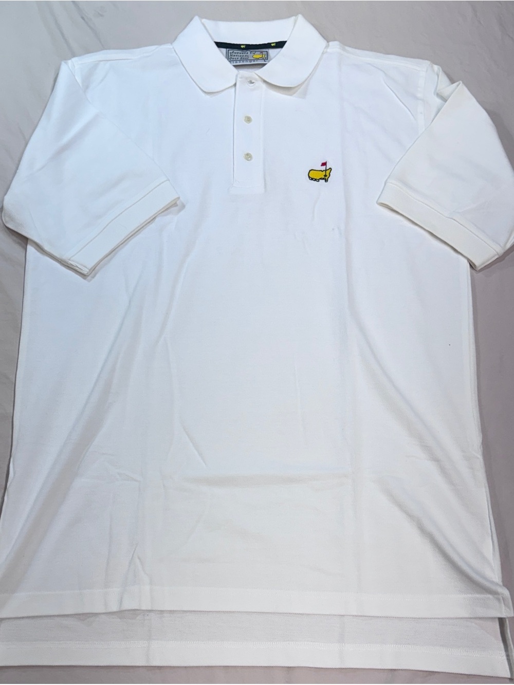 VTG Augusta National Golf Shop Slazenger L Masters White Polo Shirt Cotton NWOT